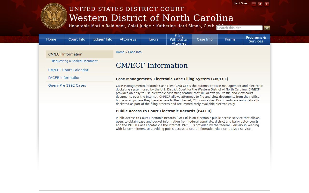 Clay County court records federal CM ECF information