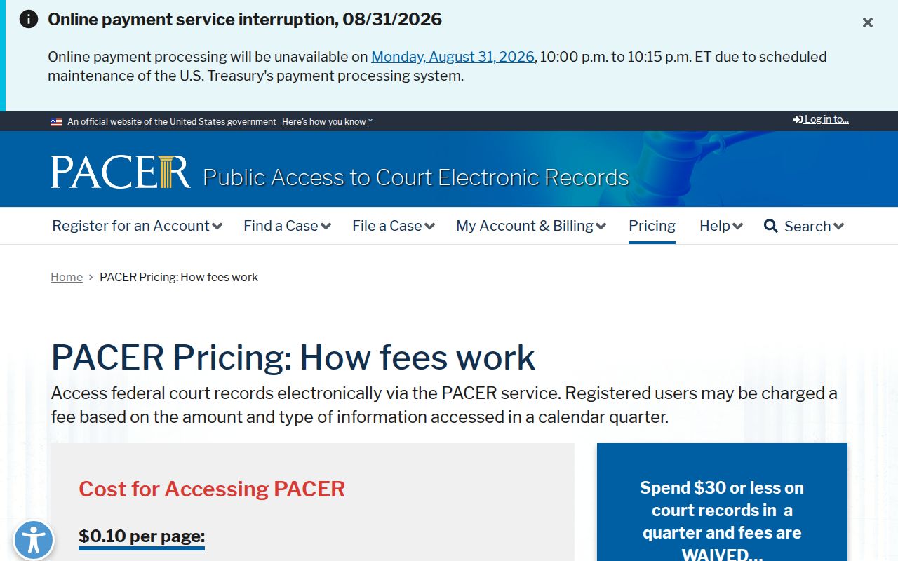 Clay County court records PACER access information