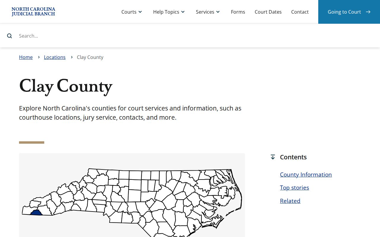 Clay County court docket local court services page