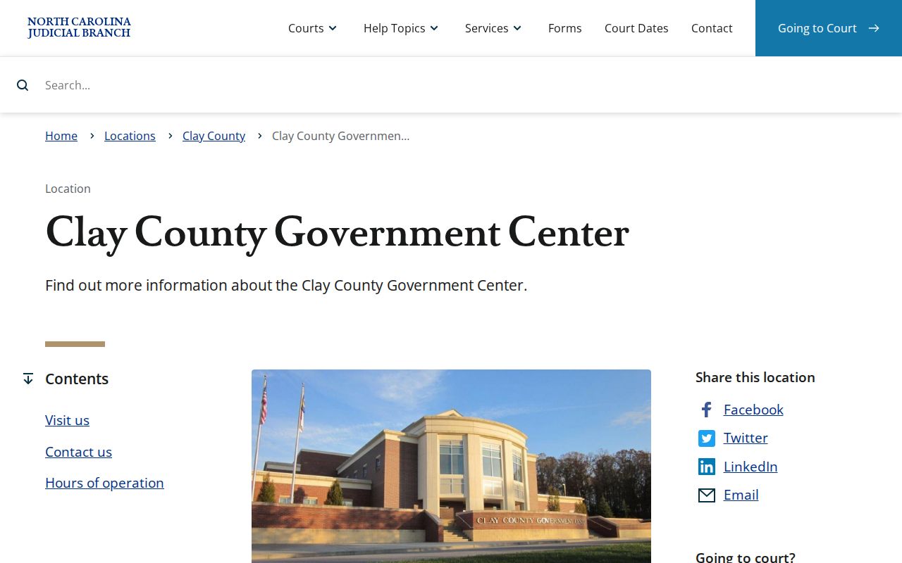 Clay County court docket Government Center Clerk location